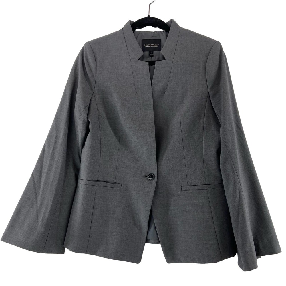 Banana Republic Long‎ and Lean Blazer Size 8 Gray